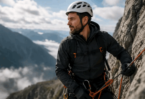Ausrüstung für Bergsport, Klettern und Arbeitssicherheit