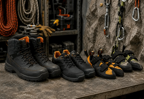 Arbeitsschutzschuhe und Kletterschuhe